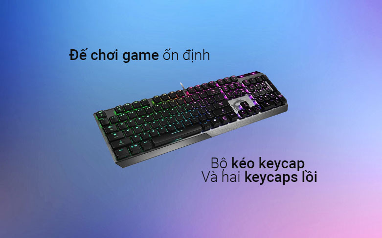 Bàn phím cơ gaming MSI Vigor GK50 Low Profile (Đen) | Đế chơi game ổn định