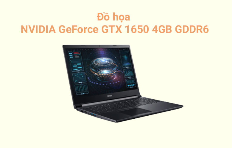 Máy tính xách tay/ Laptop Acer Aspire 7 A715-75G-58U4 (NH.Q97SV.004) (i5-10300H) (Đen) | card đồ họa NVIDIA GeForce GTX 1650 4GB GDDR6