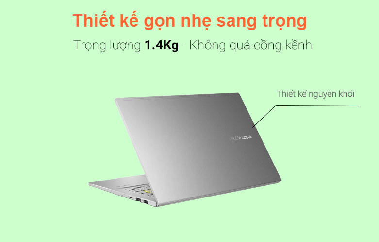 Máy tính xách tay/ Laptop Asus A415EA-EB1750W (i3-1125G4) (Bạc) | Thiết kế mỏng nhẹ thời trang 