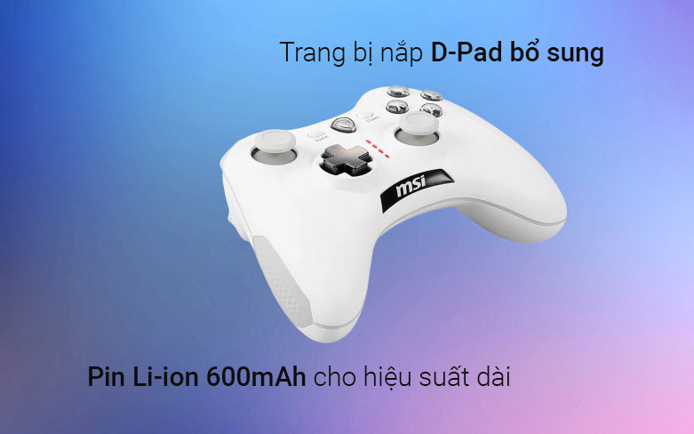 Tay cầm gamepad không dây MSI GC30 V2 (Trắng) | Trang bị nắp D-Pad bổ sung pin Li-ion cho hiệu suất dài