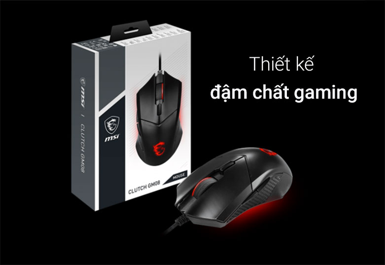 Chuột gaming MSI Clutch GM08 (Đen) | Thiết kế đạm chất gaming