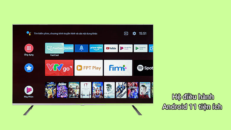 Android Tivi Qled Casper 4K 55 inch 55QG8000 | Hệ điều hành Android 11