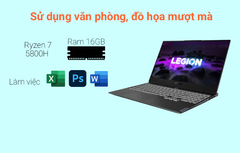 Laptop Lenovo Legion S7 15ACH6-82K800D | Cấu hình mạnh mẽ