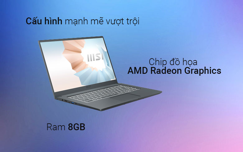Laptop MSI Modern 15 A5M-235VN| Cấu hình mạnh mẽ vượt trội