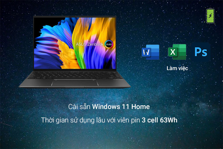 Laptop ASUS UM5401QA-KN209W | Cài đặt sẵn Windows