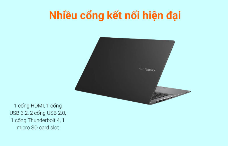 Laptop Asus Vivobook S533EQ-BN441W  | Nhiều cổng kết nối