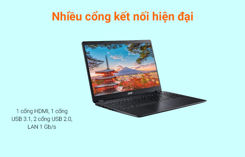 Laptop ACER Aspire 3 NX.HS5SV.00J A315-56-58EG | Đa dạng cổng kết nối