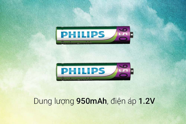 Pin Sạc Philips NiMH 950mAh R03B2A95/97  | Dung lượng pin cao