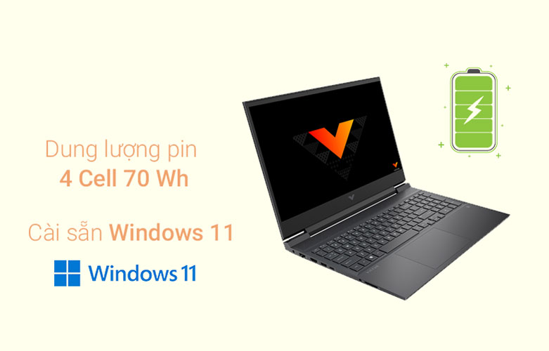 Laptop HP VICTUS 16-e0177AX (4R0U9PA) | Dung lượng pin cao