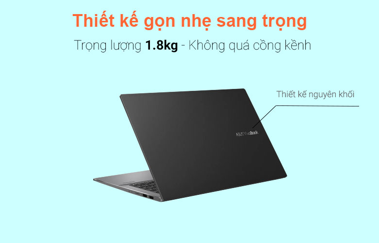 Laptop Asus Vivobook S533EQ-BN441W  | Thiết kế gọn nhẹ sang trọng