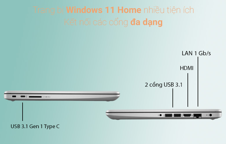Laptop HP 240 G8 (617M3PA) | Kết nối các cổng đa dạng 