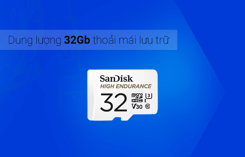 Thẻ nhớ High Endurance microSDHC Card Sandisk (SDSQQNR-032G-GN6IA | Dung lượng lưu trữ lớn
