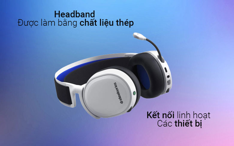 Tai nghe không dây SteelSeriest Arctis 7P+ (Trắng)| Được làm chất liệu thép