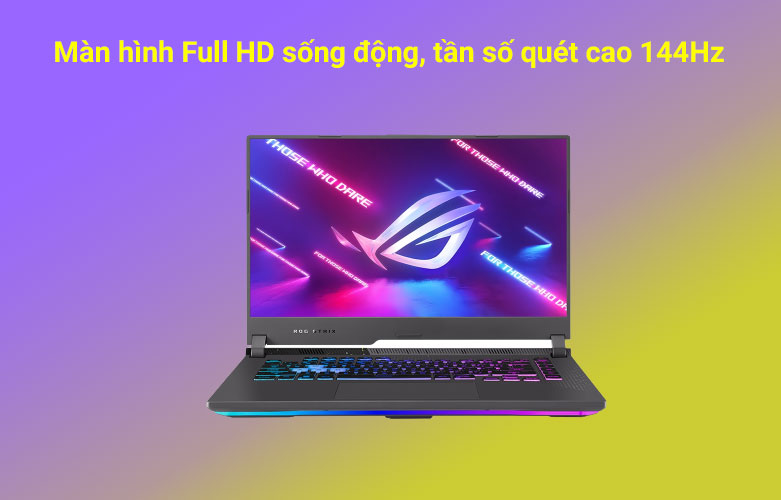 Asus ROG Strix G513 sở hữu màn hình Full HD sống động, tần số quét cao 144Hz