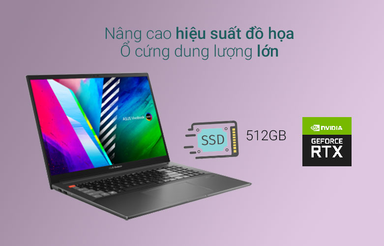 Laptop ASUS Vivobook Pro M7600QC-L2077W 90NB0V81-M001B0 | Ổ cứng dung lượng lớn