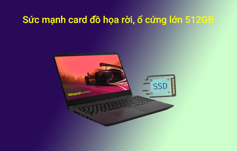 Laptop Lenovo IdeaPad Gaming 3 15ACH6-82K2008VVN | Card rời ổ cứng lớn