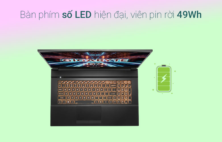 Laptop Gigabyte G7 MD-71S1123SO | Bàn phím led hiện đại