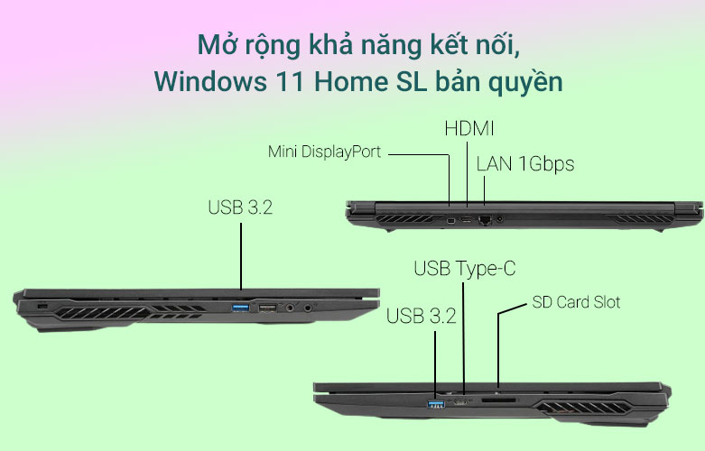 Laptop Gigabyte G7 MD-71S1123SO | Đa dạng cổng kết nối