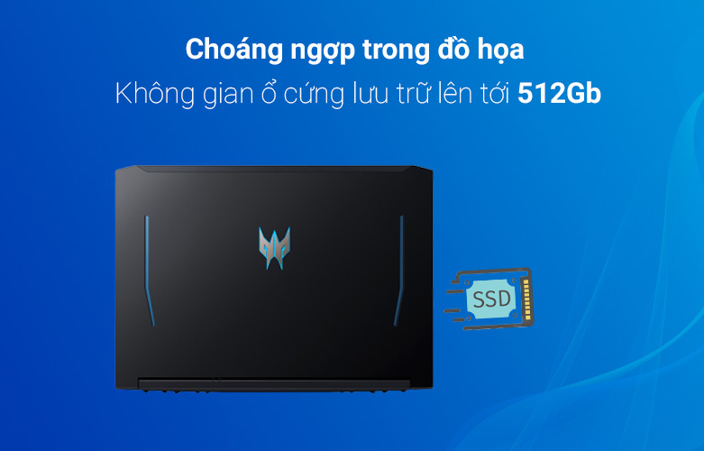 Lưu trữ thoải mái với ổ SSD 512GB