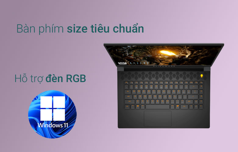 Laptop Dell Alienware M15 R6 P109F001DBL | Bàn phím size chuẩn