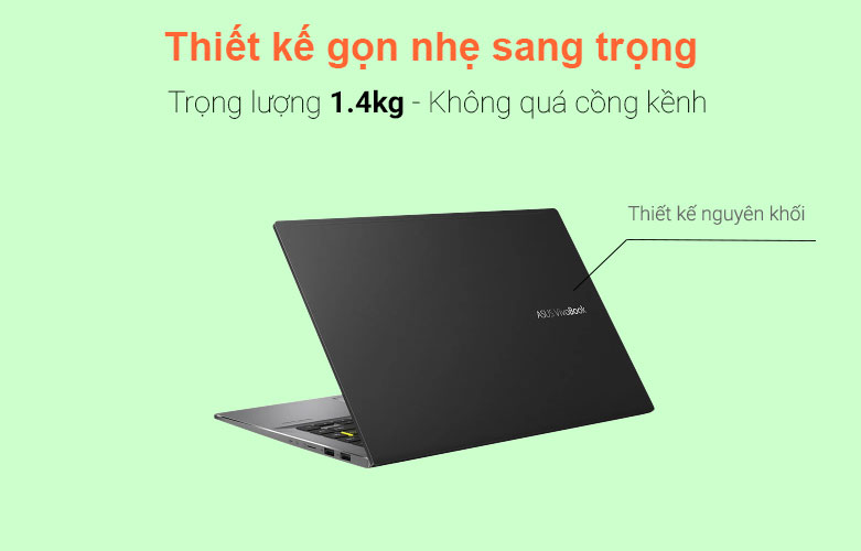 Laptop Asus Vivobook S433EA-AM2307W | Thiết kế gọn nhẹ sang trọng