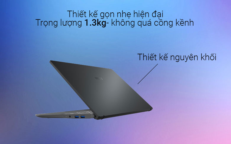 Laptop MSI Modern 14 B11MOU-1033VN (i7-1195G7) | Thiết kế gọn nhẹ