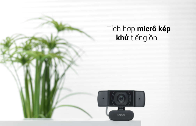 Webcam Rapoo XW170 | Tích hợp micro khử tiếng ồn