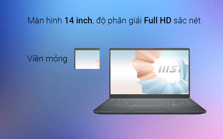 Laptop MSI Modern 14 B11MOU-1033VN (i7-1195G7) | Màn hình full HD