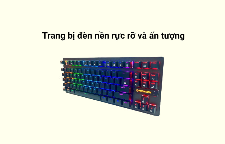 Bàn phím cơ Newmen GE87 (Outemu Box Red Switch) (Đen)| Trang bị đèn nền rực rỡ