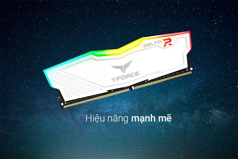 RAM desktop TEAM T-Force Delta White RGB 16GB| Hiệu năng mạnh mẽ