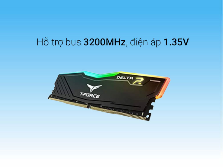 Ram Team T-Force Delta Black RGB 8GB| Hiệu năng mạnh mẽ