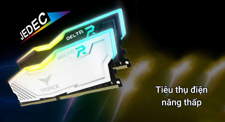 RAM Team T-Force Delta White RGB 32GB| Tiêu thụ điên năng thấp