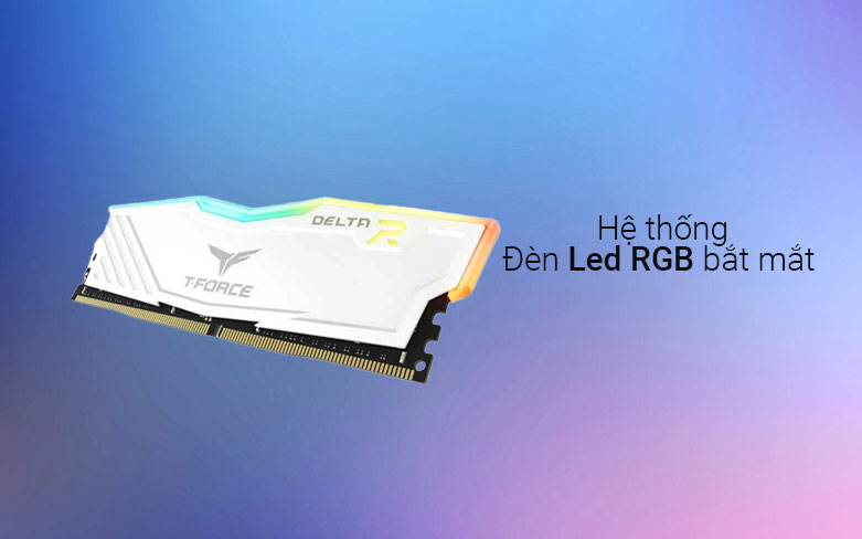 RAM Team T-Force Delta White RGB 8GB| Hệ thống đén LED bắt mắt