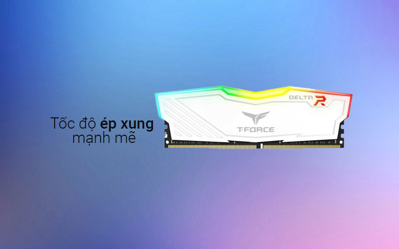 RAM Team T-Force Delta White RGB 8GB| Tốc độ ép xung mạnh mẽ