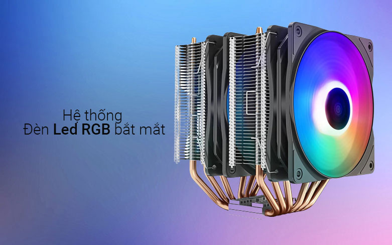 Quạt CPU Deepcool Neptwin RGB V3| Hệ thống đèn LED RGB bắt mắt