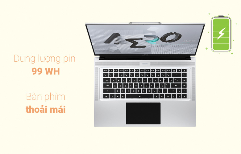 Laptop GIGABYTE AERO 16 XE5 73VN938AH | Bàn phím êm ái