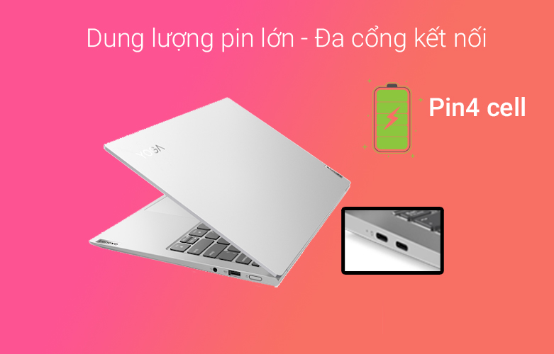Laptop Lenovo Yoga Slim 7 Pro 14ACH5 OD 82NK003HVN | Pin lớn đa dạng cổng kết nối