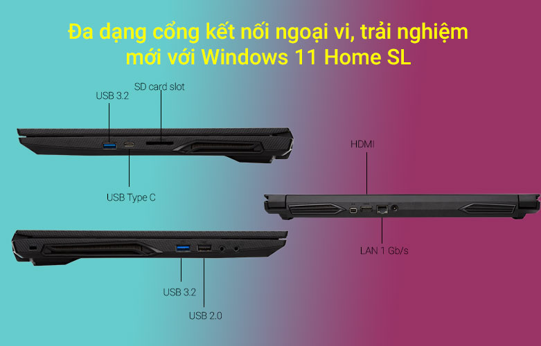 Laptop Gigabyte G5 KD-52VN123SO | Đa dạng cổng kết nối