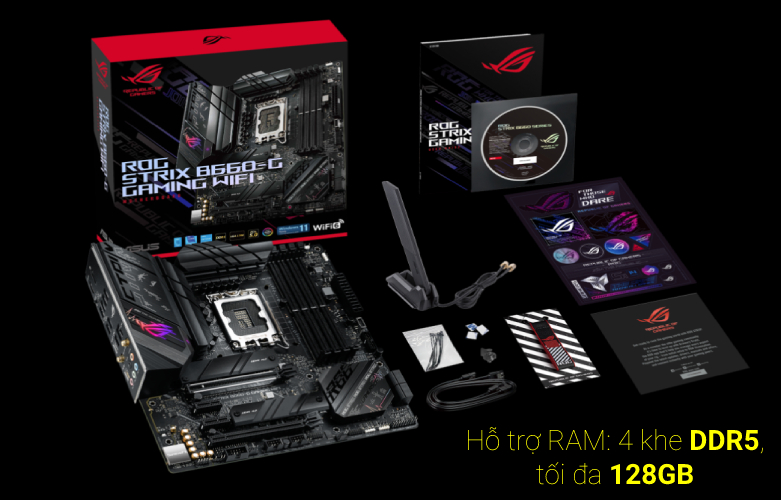 Mainboard ASUS ROG STRIX B660-G GAMING WIFI / Ram hỗ trợ tối đa 128GB