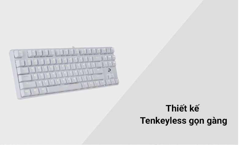 Bàn phím cơ DareU EK87 White Blue D Switch (Trắng) | Thiết kế tenkeyless gọn gàng