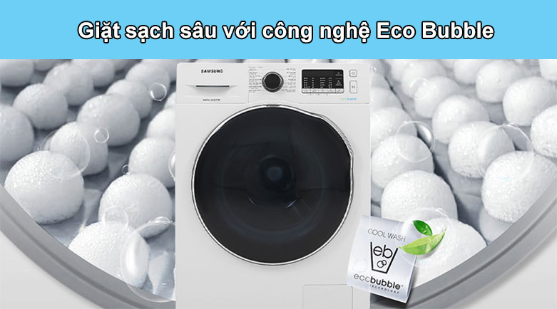 Máy giặt sấy Samsung Inverter 9.5kg WD95J5410AW/SV |  Giat sạch sâu với công nghệ eco