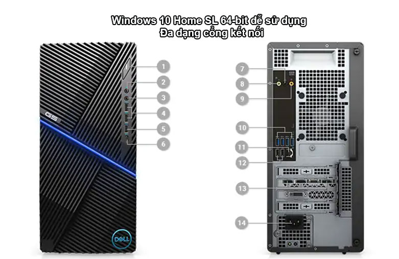PC Dell G5 5000 Gaming (70226493) |  cổng kết nối đa dạng