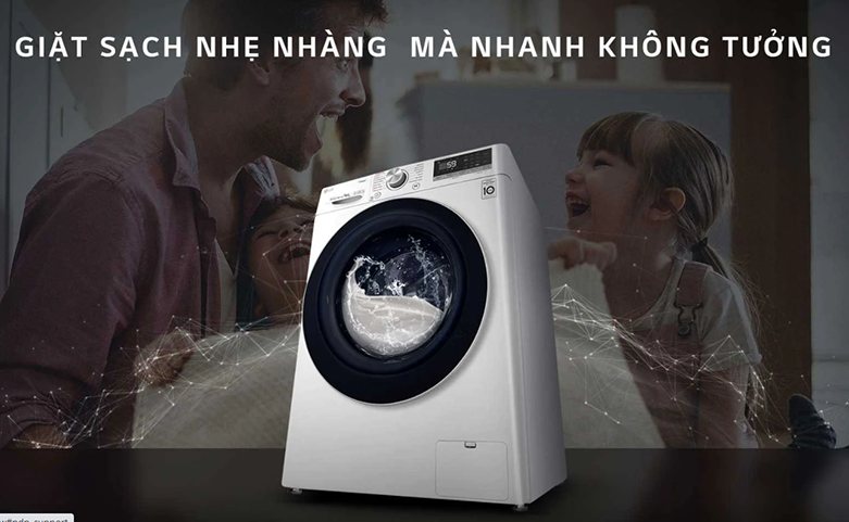 Máy giặt LG Inverter 9 kg FV1409S2W | giặt sạch nhẹ nhàng