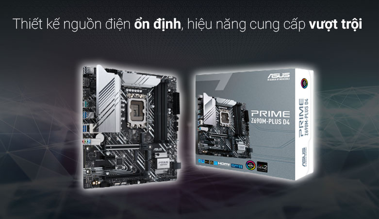 Mainboard ASUS PRIME Z690M-PLUS D4 | Nguồn điện ổn định