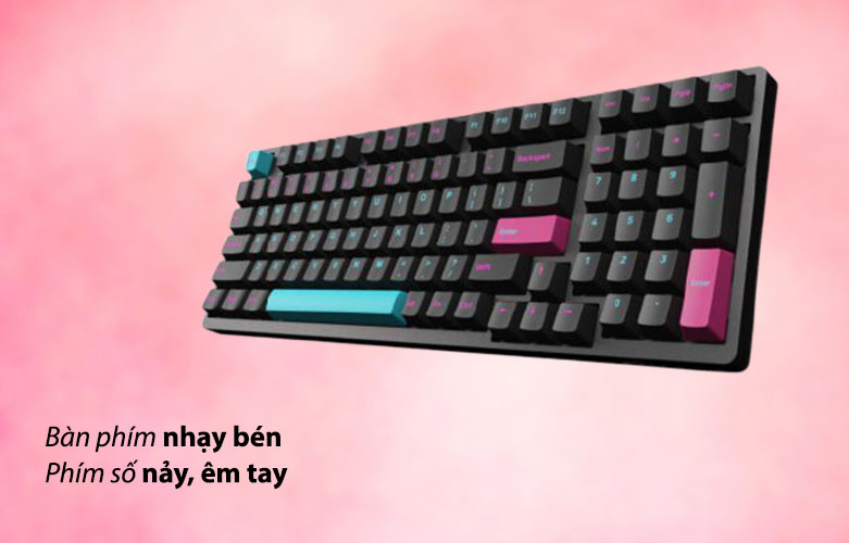 Bàn phím cơ Akko 3098 DS Midnight R2 Akko Pink Switch | Bàn phím nhạy bén