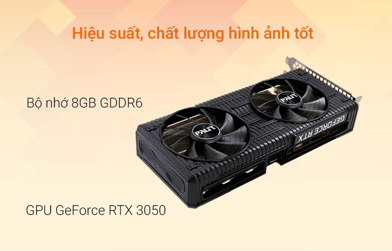 Card màn hình Palit RTX3050 DUAL 8GB 8GB GDDR6 | Chất lượng hình ảnh tốt