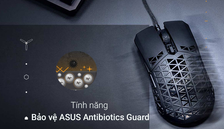 Chuột gaming ASUS TUF M4 AIR | Giảm sự phát triển vi khuẩn