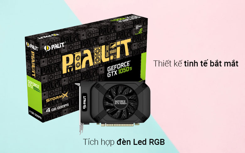 VGA Palit GTX1050Ti STORMX 4GB DDR5 128bit | Thiết kế bắt mắt