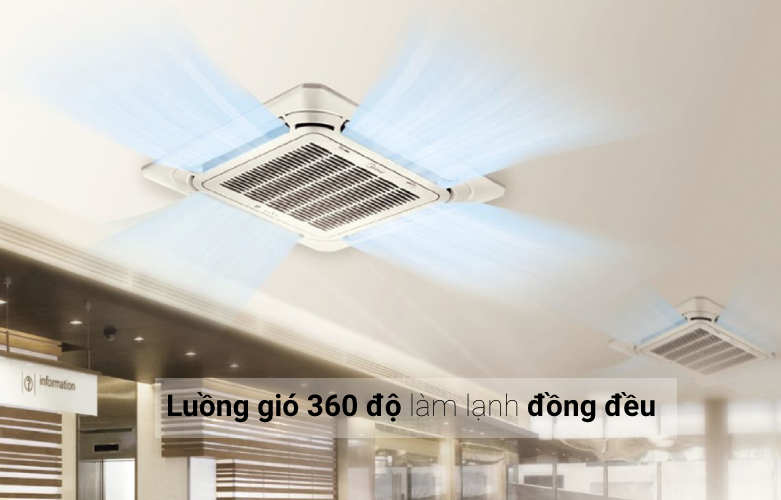 Máy lạnh âm trần Midea inverter 2.5 HP MCD-24CRDN8 là một sự lựa chọn lý tưởng cho các văn phòng, phòng khách với những luồng gió làm lạnh đồng đều, công nghệ tiết kiệm điện năng, chế độ làm nhanh cho bạn cảm giác mát lạnh tức thì, nhiệt độ lý tưởng cho giấc ngủ êm ái. Thiết kế âm trần, sang trọng và trang bị đèn LED tiện lợi Với độ dày dàn lạnh được thiết kế chỉ 205 mm, với kích thước chính xác là 84 x 84 x 20.5 cm, máy lạnh âm trần Midea siêu mỏng này giúp người dùng dễ dàng lắp đặt và chắc chắn nó sẽ trở thành nội thất không thể thiếu để điểm tô thêm cho vẻ sang trọng và nổi bật của ngôi nhà. may-lanh-am-tran-midea-inverter-2-5-hp-mcd-24crdn8-1 Ngoài ra, trên dàn lạnh của Midea inverter 2.5 HP MCD-24CRDN8 được trang bị đèn LED hiển thị nhiệt độ cùng các các thông số tiện lợi, giúp người dùng dễ dàng quan sát các mức nhiệt độ và thực hiện các thao tác điều chỉnh một cách nhanh chóng và dễ dàng hơn, đặc biệt là vào ban đêm. Công suất làm lạnh 2.5 HP, chế độ hút ẩm giúp phòng thông thoáng Máy lạnh Midea Inverter này có công suất làm lạnh là 2.5 HP - 24000 BTU thích hợp làm lạnh cho các không gian văn phòng, phòng khách hoặc phòng ngủ có diện tích từ 30 - 40 m2. Người dùng có thể cân nhắc không gian lắp đặt để máy lạnh có thể phát huy công suất làm mát hiệu quả nhất. may-lanh-am-tran-midea-inverter-2-5-hp-mcd-24crdn8-2 Bên cạnh đó, chức năng hút ẩm của máy lạnh có tác dụng hút bớt độ ẩm trong không khí, đem lại cho bạn cảm giác khô ráo, thoáng mát và dễ chịu. Với chức năng này bạn nên thường xuyên sử dụng vào những ngày mưa hoặc những ngày thời tiết có độ ẩm trong không khí cao. Trang bị luồng gió 360 độ, chức năng làm lạnh nhanh Turbo Máy lạnh âm trần Midea MCD-24CRDN8 có mặt nạ thổi gió được thiết kế đặc biệt kết hợp với luồng gió 360 độ, các cánh quạt đảo sẽ dẫn luồng hơi lạnh luân chuyển khắp không gian, ngay cả các góc khuất trong phòng cũng được mát lạnh đồng đều, đem lại hiệu suất tối ưu và nhanh chóng. may-lanh-am-tran-midea-inverter-2-5-hp-mcd-24crdn8-3 Được trang bị chế độ làm lạnh nhanh Turbo, máy lạnh âm trần này sẽ giúp căn phòng nhanh chóng đạt được nhiệt độ cài đặt mang đến cho người sử dụng cảm giác mát lạnh gần như ngay tức thì khi chúng ta mở máy với máy nén hoạt động ở mức công suất tối đa. may-lanh-am-tran-midea-inverter-2-5-hp-mcd-24crdn8-4 Công nghệ Inverter tiết kiệm điện năng, chế độ ngủ đêm yên tĩnh Công nghệ Inverter và chế độ Eco giúp máy lạnh Midea này không chỉ đem lại khả năng vận hành êm ái, làm lạnh nhanh mà còn giảm thiểu được lượng điện năng tiêu thụ trong quá trình sử dụng, tiết kiệm tối đa chi phí điện năng hàng tháng cho gia đình của bạn. may-lanh-am-tran-midea-inverter-2-5-hp-mcd-24crdn8-5 Khi bạn khởi động chế độ ngủ đêm, máy lạnh này sẽ tự động cân chỉnh nhiệt độ môi trường phù hợp với từng giai đoạn của giấc ngủ, đem đến cảm giác dễ chịu và khắc phục hiện tượng bị lạnh quá lúc nửa đêm, giúp bạn ngủ ngon và ngủ sâu hơn. Chức năng này phù hợp với những gia đình có người già, trẻ nhỏ và các thành viên hay bị thức giấc giữa đêm. may-lanh-am-tran-midea-inverter-2-5-hp-mcd-24crdn8-6 Máy lạnh âm trần Midea inverter 2.5 HP MCD-24CRDN8 được hỗ trợ bảo hành lên đến 24 tháng khi mua hàng tại Phong vũ Midea inverter 2.5 HP MCD-24CRDN8 với thiết kế hiện đại, khả năng làm mát nhanh chóng kết hợp với nhiều chức năng giúp bảo vệ sức khỏe cho gia đình bạn sẽ mang đến một trải nghiệm tuyệt vời. Hãy đến Phong Vũ sở hữu sản phẩm này với mức giá ưu đãi và còn được hỗ trợ bảo hành lên đến 24 tháng. | Luồng gió 360 độ