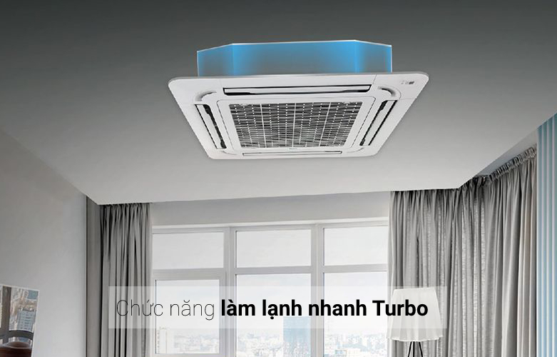 Máy lạnh âm trần Midea inverter 2.5 HP MCD-24CRDN8 là một sự lựa chọn lý tưởng cho các văn phòng, phòng khách với những luồng gió làm lạnh đồng đều, công nghệ tiết kiệm điện năng, chế độ làm nhanh cho bạn cảm giác mát lạnh tức thì, nhiệt độ lý tưởng cho giấc ngủ êm ái. Thiết kế âm trần, sang trọng và trang bị đèn LED tiện lợi Với độ dày dàn lạnh được thiết kế chỉ 205 mm, với kích thước chính xác là 84 x 84 x 20.5 cm, máy lạnh âm trần Midea siêu mỏng này giúp người dùng dễ dàng lắp đặt và chắc chắn nó sẽ trở thành nội thất không thể thiếu để điểm tô thêm cho vẻ sang trọng và nổi bật của ngôi nhà. may-lanh-am-tran-midea-inverter-2-5-hp-mcd-24crdn8-1 Ngoài ra, trên dàn lạnh của Midea inverter 2.5 HP MCD-24CRDN8 được trang bị đèn LED hiển thị nhiệt độ cùng các các thông số tiện lợi, giúp người dùng dễ dàng quan sát các mức nhiệt độ và thực hiện các thao tác điều chỉnh một cách nhanh chóng và dễ dàng hơn, đặc biệt là vào ban đêm. Công suất làm lạnh 2.5 HP, chế độ hút ẩm giúp phòng thông thoáng Máy lạnh Midea Inverter này có công suất làm lạnh là 2.5 HP - 24000 BTU thích hợp làm lạnh cho các không gian văn phòng, phòng khách hoặc phòng ngủ có diện tích từ 30 - 40 m2. Người dùng có thể cân nhắc không gian lắp đặt để máy lạnh có thể phát huy công suất làm mát hiệu quả nhất. may-lanh-am-tran-midea-inverter-2-5-hp-mcd-24crdn8-2 Bên cạnh đó, chức năng hút ẩm của máy lạnh có tác dụng hút bớt độ ẩm trong không khí, đem lại cho bạn cảm giác khô ráo, thoáng mát và dễ chịu. Với chức năng này bạn nên thường xuyên sử dụng vào những ngày mưa hoặc những ngày thời tiết có độ ẩm trong không khí cao. Trang bị luồng gió 360 độ, chức năng làm lạnh nhanh Turbo Máy lạnh âm trần Midea MCD-24CRDN8 có mặt nạ thổi gió được thiết kế đặc biệt kết hợp với luồng gió 360 độ, các cánh quạt đảo sẽ dẫn luồng hơi lạnh luân chuyển khắp không gian, ngay cả các góc khuất trong phòng cũng được mát lạnh đồng đều, đem lại hiệu suất tối ưu và nhanh chóng. may-lanh-am-tran-midea-inverter-2-5-hp-mcd-24crdn8-3 Được trang bị chế độ làm lạnh nhanh Turbo, máy lạnh âm trần này sẽ giúp căn phòng nhanh chóng đạt được nhiệt độ cài đặt mang đến cho người sử dụng cảm giác mát lạnh gần như ngay tức thì khi chúng ta mở máy với máy nén hoạt động ở mức công suất tối đa. may-lanh-am-tran-midea-inverter-2-5-hp-mcd-24crdn8-4 Công nghệ Inverter tiết kiệm điện năng, chế độ ngủ đêm yên tĩnh Công nghệ Inverter và chế độ Eco giúp máy lạnh Midea này không chỉ đem lại khả năng vận hành êm ái, làm lạnh nhanh mà còn giảm thiểu được lượng điện năng tiêu thụ trong quá trình sử dụng, tiết kiệm tối đa chi phí điện năng hàng tháng cho gia đình của bạn. may-lanh-am-tran-midea-inverter-2-5-hp-mcd-24crdn8-5 Khi bạn khởi động chế độ ngủ đêm, máy lạnh này sẽ tự động cân chỉnh nhiệt độ môi trường phù hợp với từng giai đoạn của giấc ngủ, đem đến cảm giác dễ chịu và khắc phục hiện tượng bị lạnh quá lúc nửa đêm, giúp bạn ngủ ngon và ngủ sâu hơn. Chức năng này phù hợp với những gia đình có người già, trẻ nhỏ và các thành viên hay bị thức giấc giữa đêm. may-lanh-am-tran-midea-inverter-2-5-hp-mcd-24crdn8-6 Máy lạnh âm trần Midea inverter 2.5 HP MCD-24CRDN8 được hỗ trợ bảo hành lên đến 24 tháng khi mua hàng tại Phong vũ Midea inverter 2.5 HP MCD-24CRDN8 với thiết kế hiện đại, khả năng làm mát nhanh chóng kết hợp với nhiều chức năng giúp bảo vệ sức khỏe cho gia đình bạn sẽ mang đến một trải nghiệm tuyệt vời. Hãy đến Phong Vũ sở hữu sản phẩm này với mức giá ưu đãi và còn được hỗ trợ bảo hành lên đến 24 tháng. | Chức năng Turbo làm lạnh nhanh